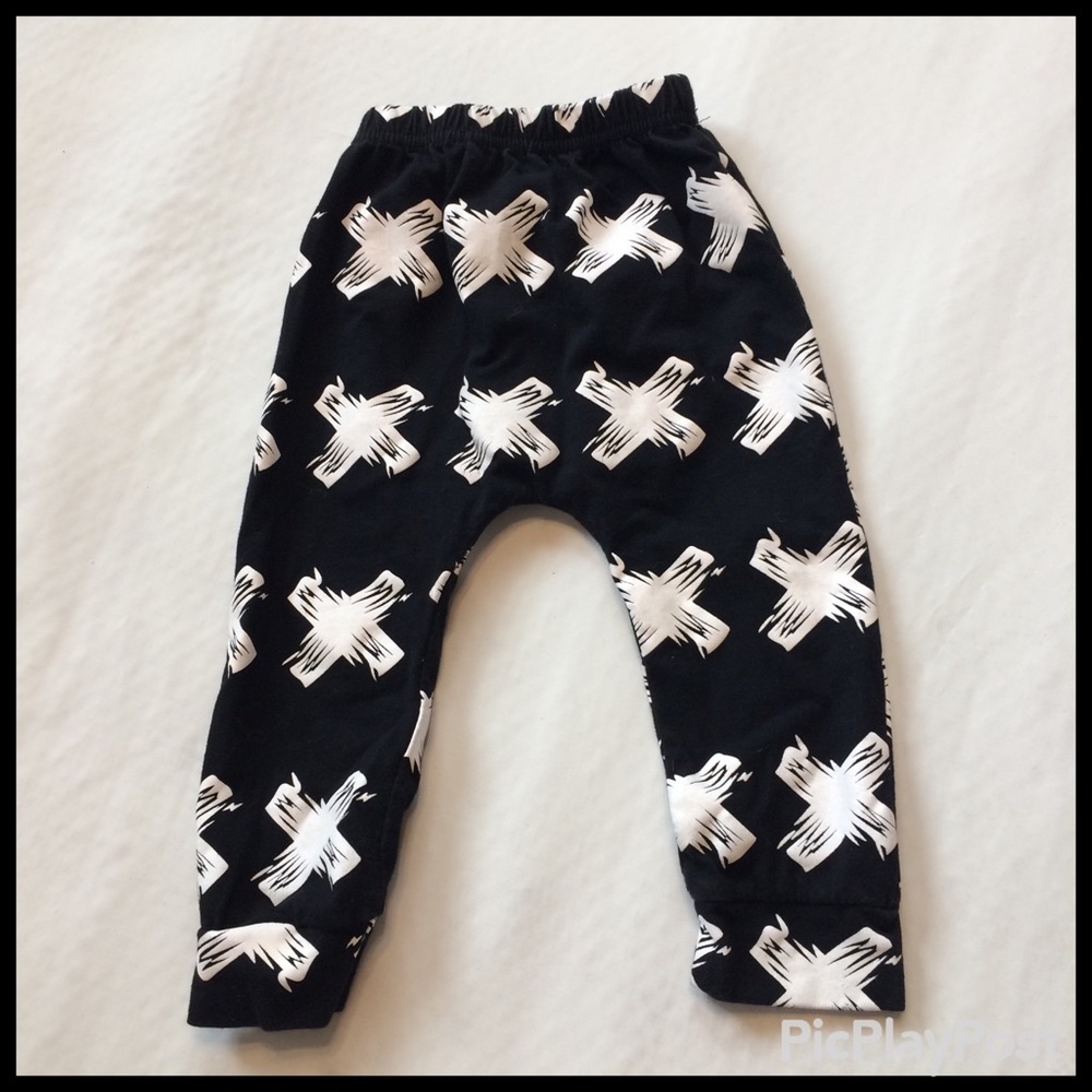 Baby’s Black/ White X Stretch Knit Skinny Pants 90
